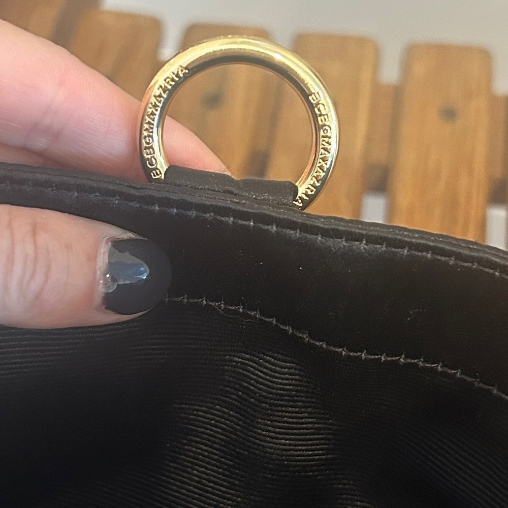 BCBG MaxAzria Black Satin Evening Purse - Picture 7 of 8